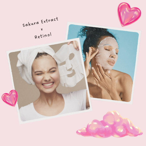 RETINOL Sakura Extract Face Mask (30 Sheets) Glowing Skin, Made in Japan