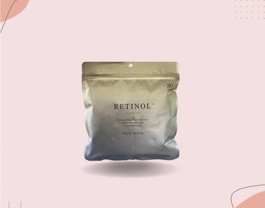 RETINOL Moisturizing Face Mask (30 Sheets) Glowing Skin, Made In Japan